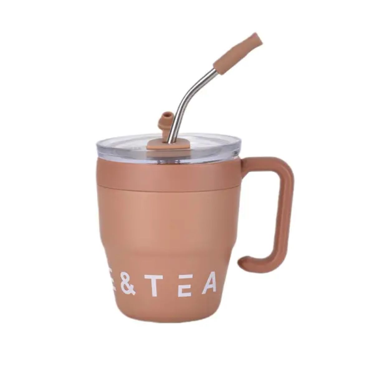 Термочашка Coffee & Tea з трубочкою коричнева HP-14-23BR_HP-14-23BR_Milantium_1