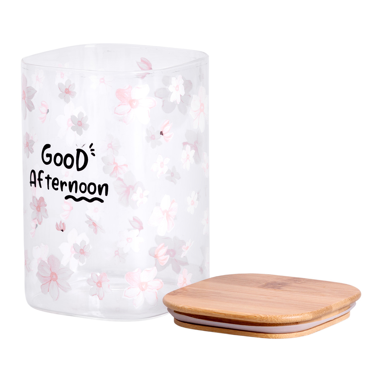 Банка для сипучих продуктів з бамбуковою кришкою 1.2 л ємність для сипучих скло HP-34-23_HP-34-23_Milantium_2