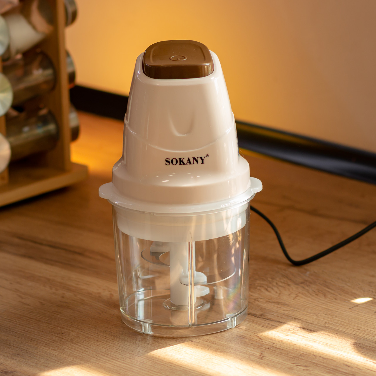 Чоппер подрібнювач з чашею на 0.7 л електричний кухонний 250 Вт бежевий Sokany SK-06009BE_SK-06009BE_Milantium_7