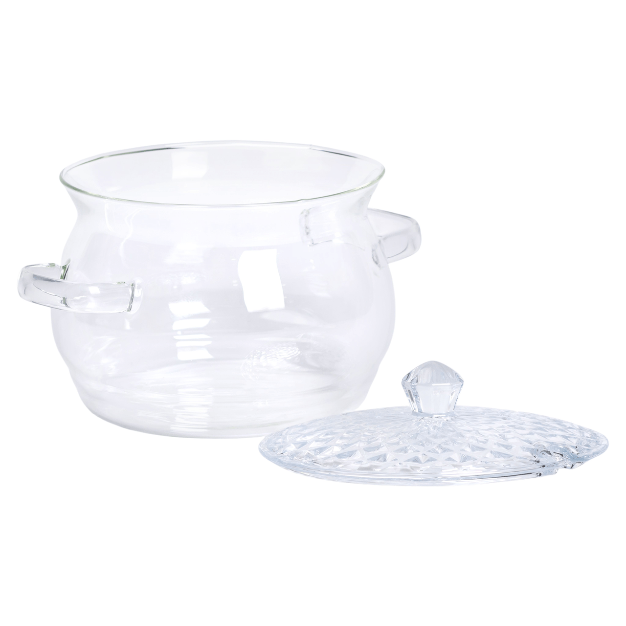 Каструля скляна з кришкою 2 літри з боросилікатного скла посуд супниця скляна з кришкою HP-34-6_HP-34-6_Milantium_3