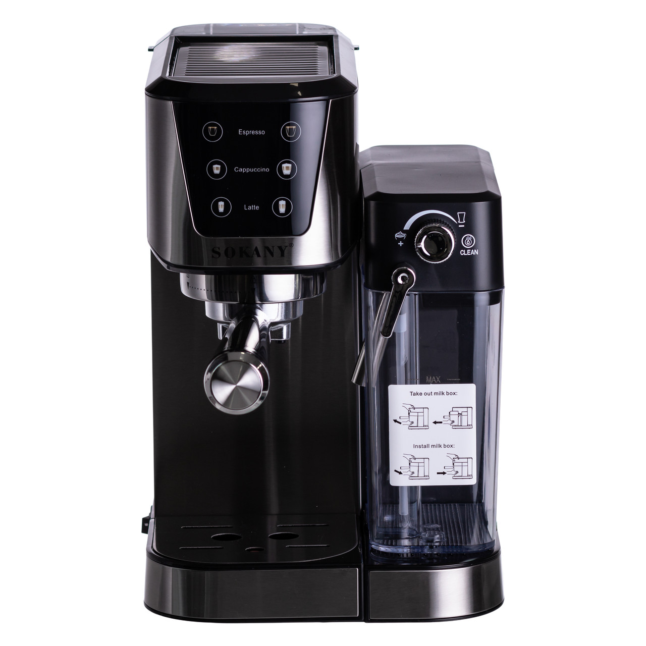 Кавоварка рожкова 3в1 з капучинатором 1350 Вт бак 1 л Sokany SK-04027_Sk-04027_Милантиум_2