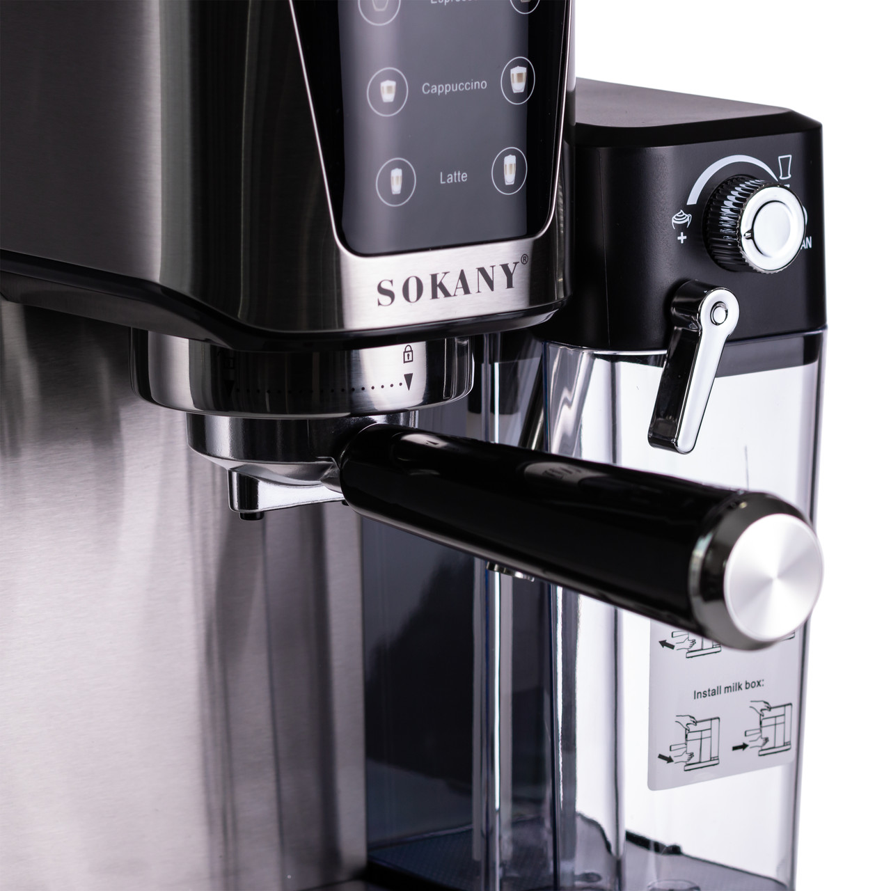 Кавоварка рожкова 3в1 з капучинатором 1350 Вт бак 1 л Sokany SK-04027_Sk-04027_Милантиум_6