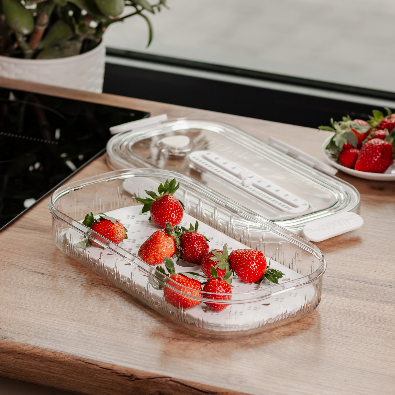 Контейнер для їжі пластиковий 32.5х17.5х6 см харчовий контейнер з індикатором дати 1 л Білий HP-27-7_HP-27-7_Milantium_3