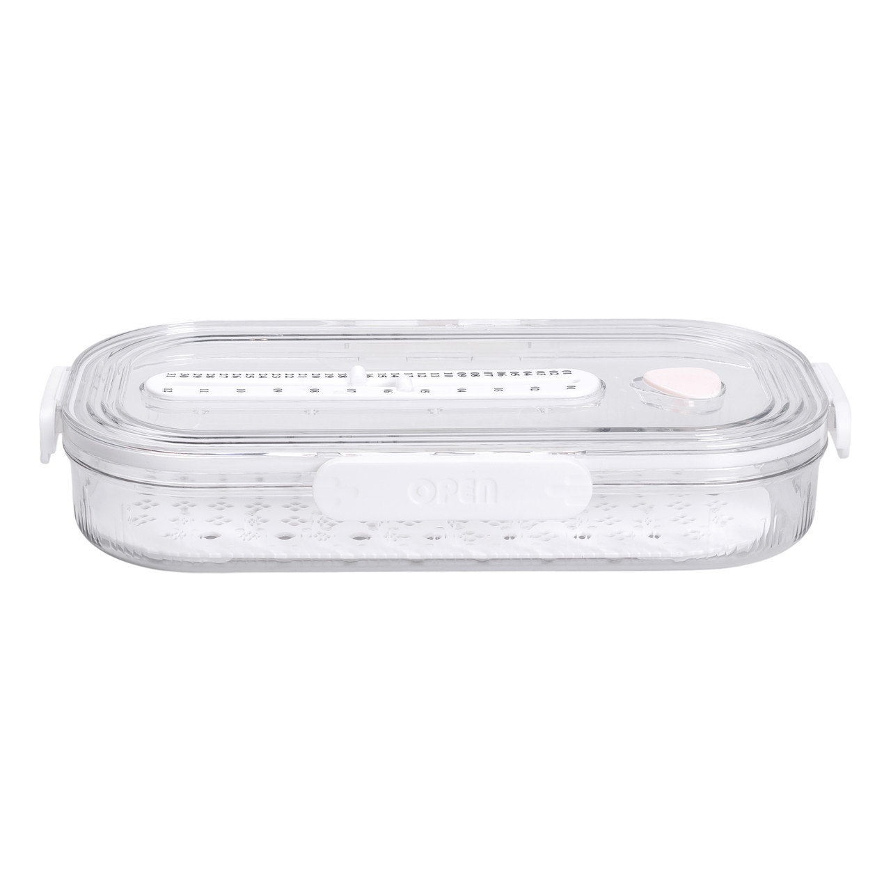 Контейнер для їжі пластиковий 32.5х17.5х6 см харчовий контейнер з індикатором дати 1 л Білий HP-27-7_HP-27-7_Milantium_4