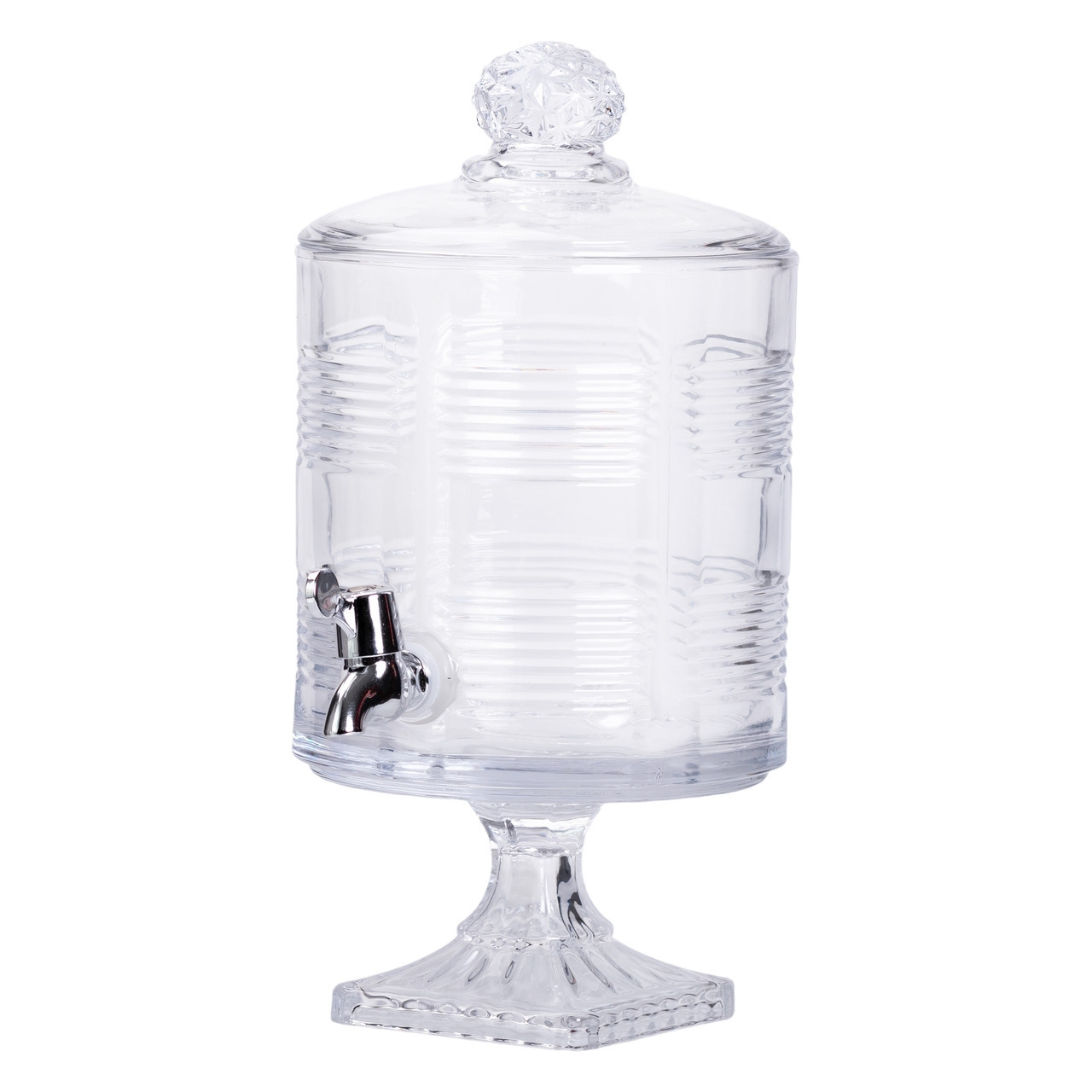Лимонадниця з краном на підставці скляна прозора HP-19-2_HP-19-2_Milantium_4