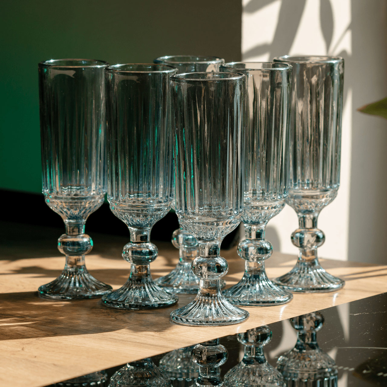 Набір келихів для шампанського 6 штук 160 мл Блакитний HP-19-67_HP-19-67_Milantium_4