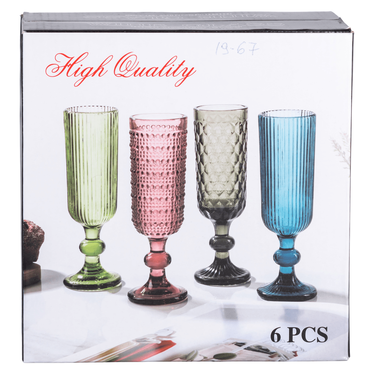 Набір келихів для шампанського 6 штук 160 мл Блакитний HP-19-67_HP-19-67_Milantium_5