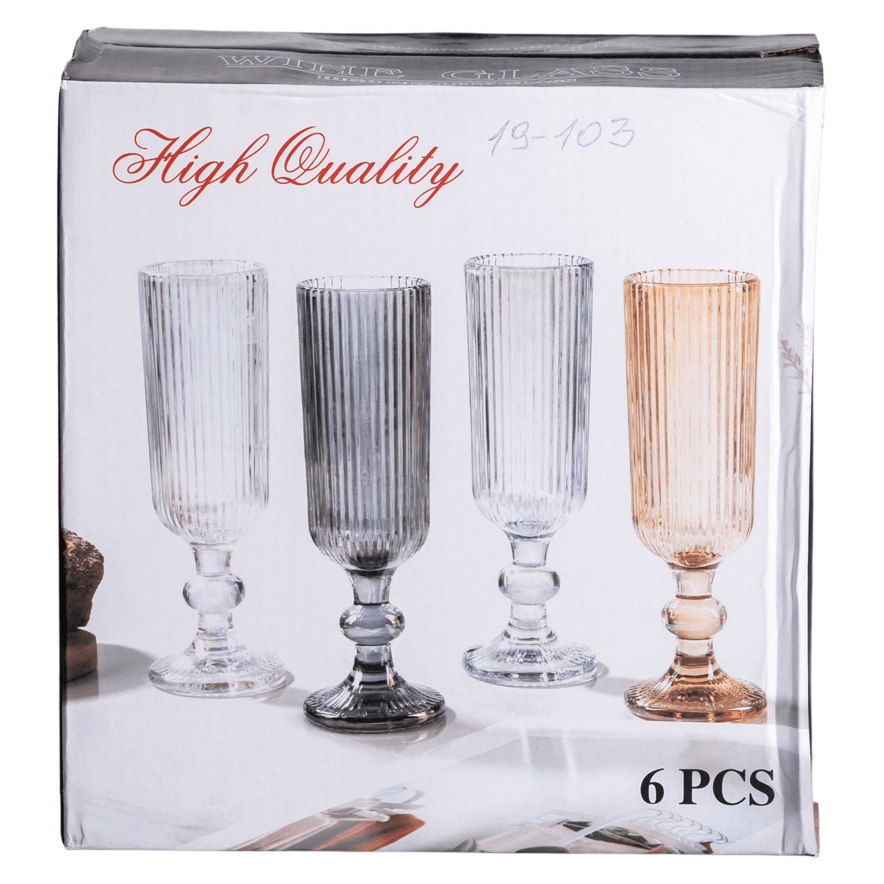 Набір келихів для шампанського 6 штук 160 мл скляні HP-19-103_HP-19-103_Milantium_5