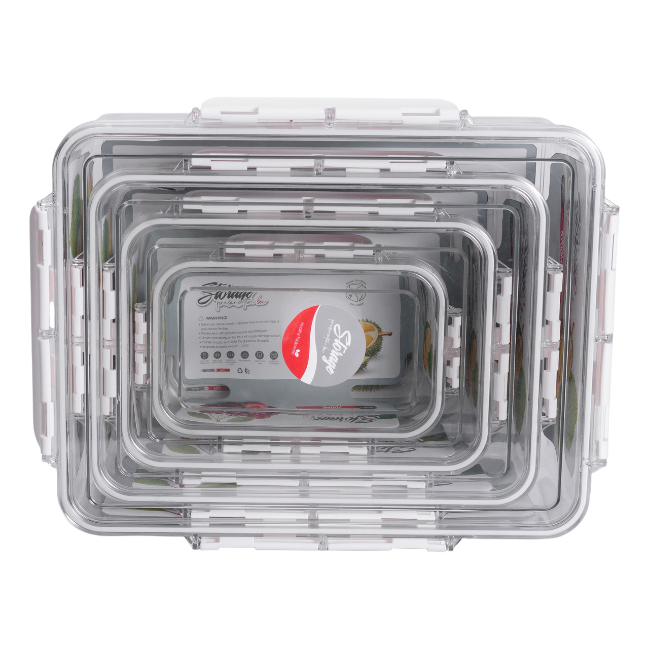 Набір контейнерів для їжі 0.7/1.7/3.3/5.7 л 4 шт з кришками на засувках HP-27-5_HP-27-5_Milantium_5