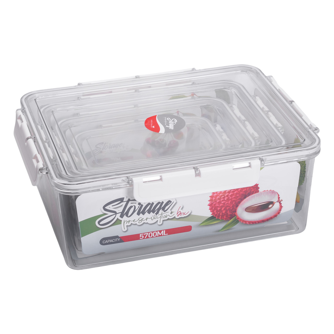 Набір контейнерів для їжі 0.7/1.7/3.3/5.7 л 4 шт з кришками на засувках HP-27-5_HP-27-5_Milantium_6