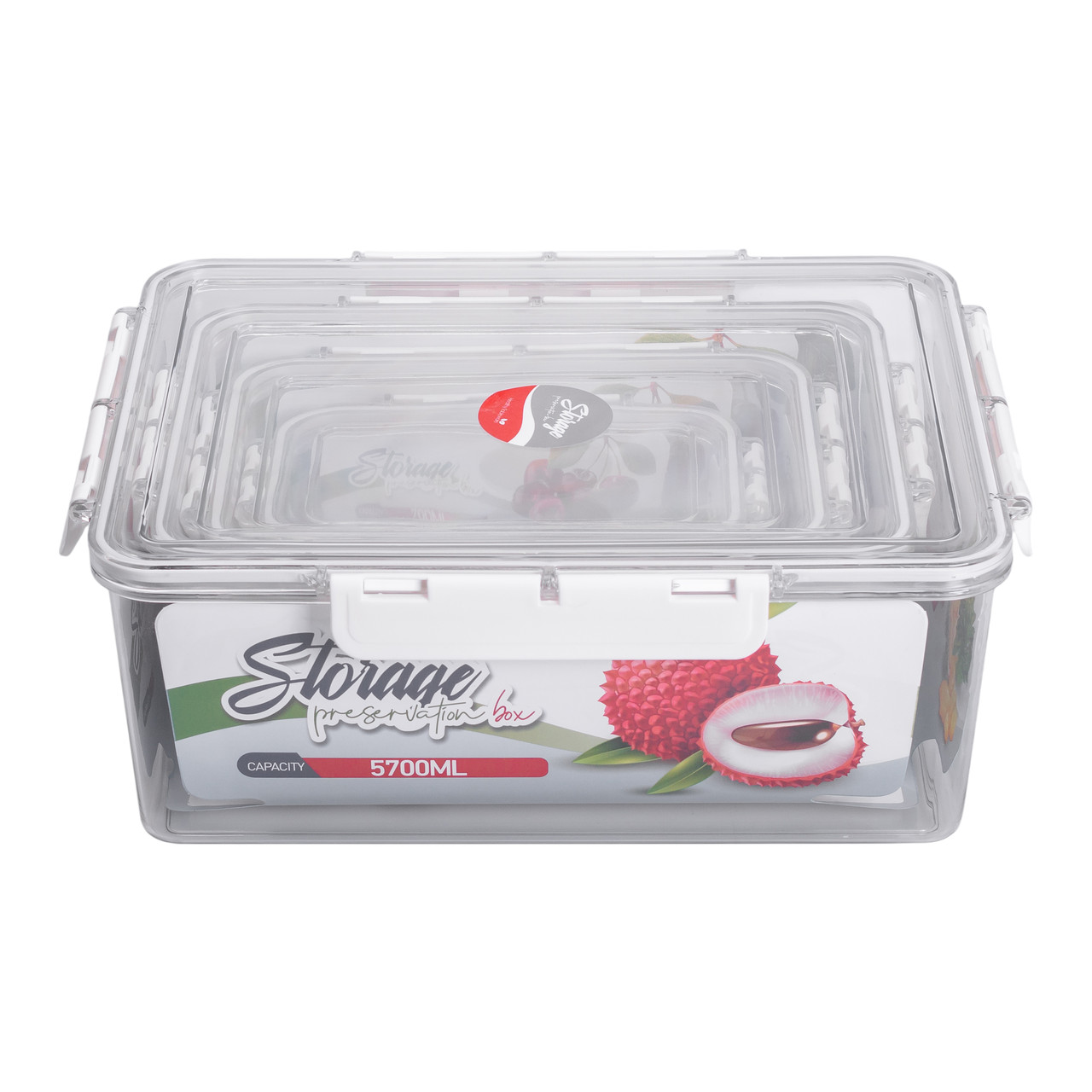 Набір контейнерів для їжі 0.7/1.7/3.3/5.7 л 4 шт з кришками на засувках HP-27-5_HP-27-5_Milantium_7