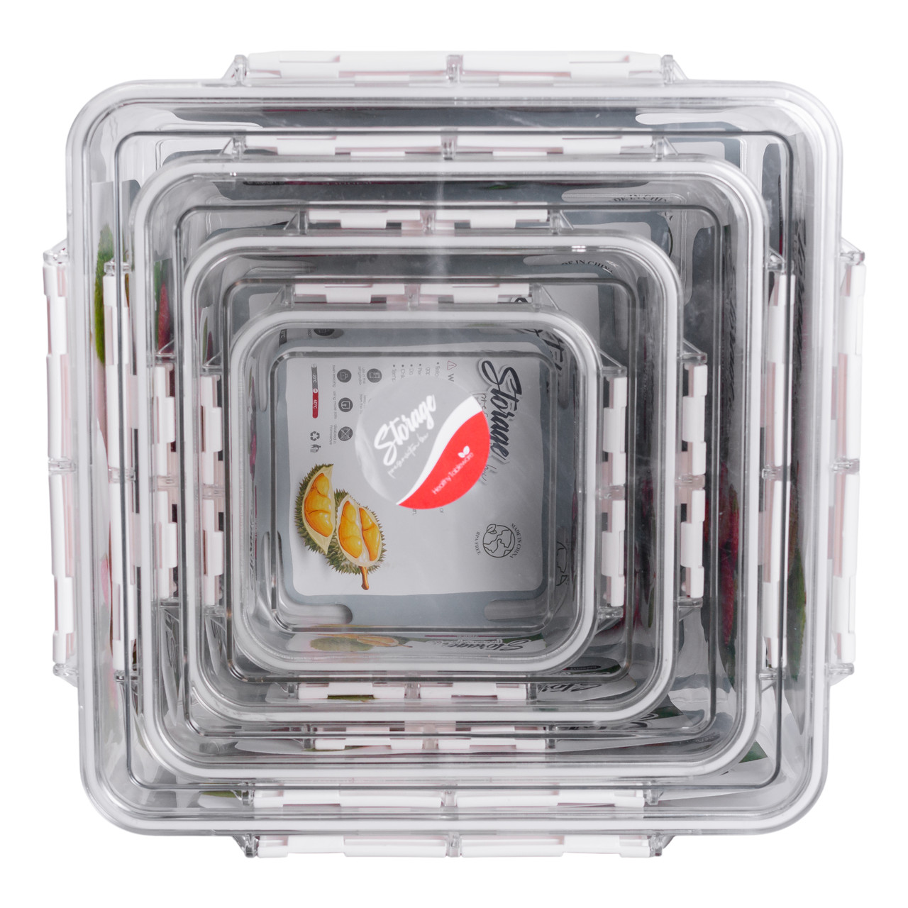 Набір харчових контейнерів для їжі 4 шт 0.7/1.7/3.3/5.7 л на засувках HP-27-4_HP-27-4_Milantium_7