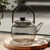 Заварник скляний для чаю 0.8 л Заварний чайник для заварювання з дерев&apos;яною ручкою чорний HP-34-37_HP-34-37_Milantium_2