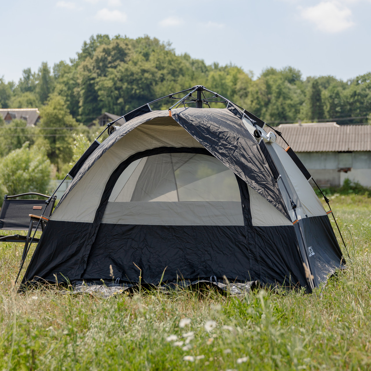 Намет автоматичний тримісний 2 на 2 (м) кемпінговий туристичний LU-016B Чорний_LU-016B_Milantium_3