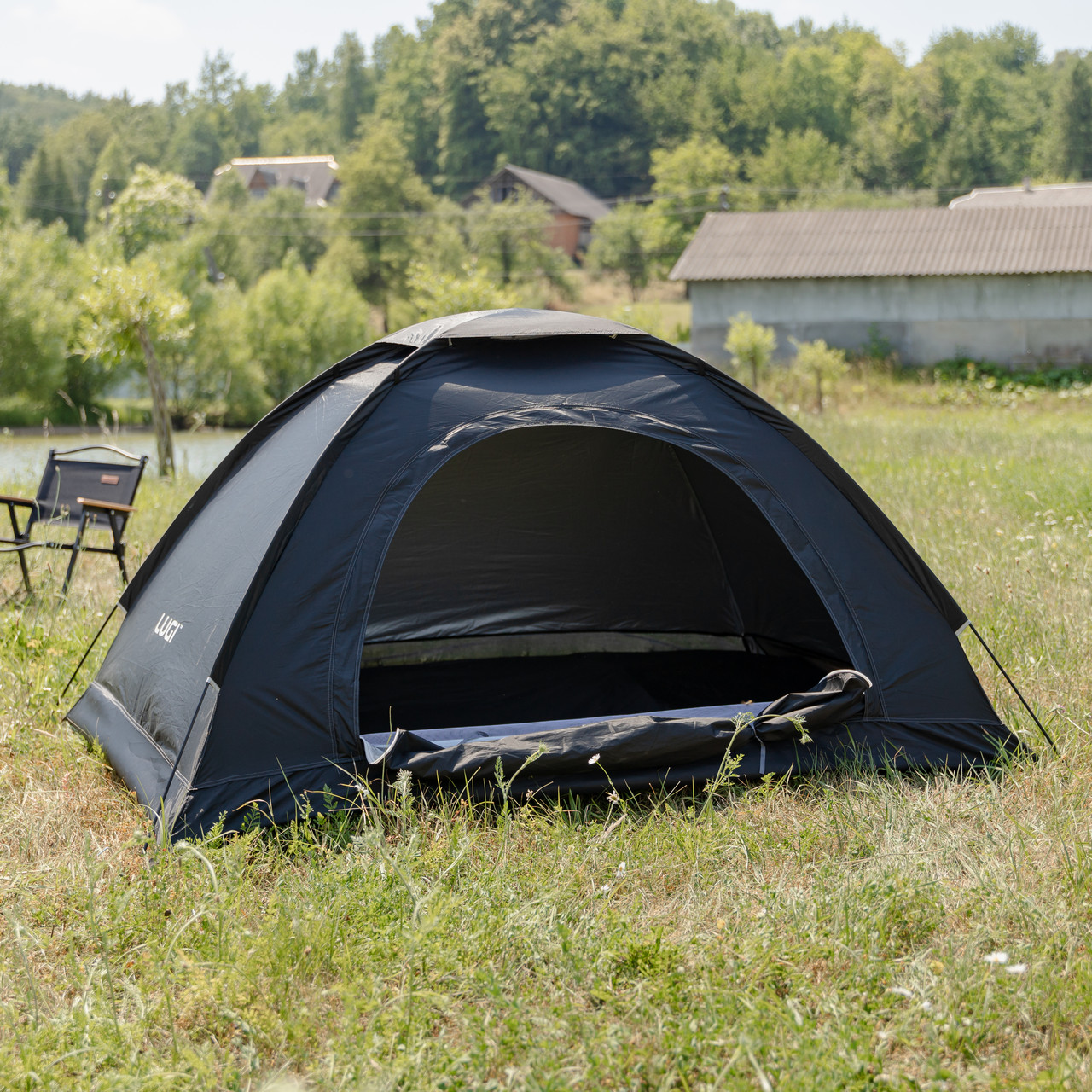 Намет двомісний 200×150×120 см кемпінговий туристичний для риболовлі LU-025B Чорний_LU-025B_Milantium_2