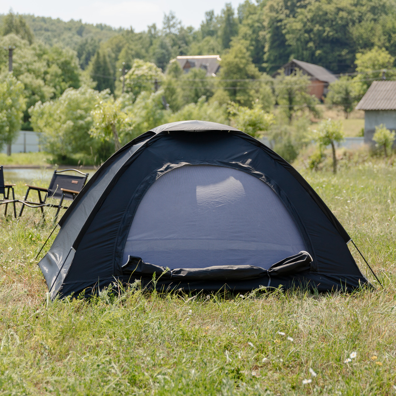 Намет двомісний 200×150×120 см кемпінговий туристичний для риболовлі LU-025B Чорний_LU-025B_Milantium_3