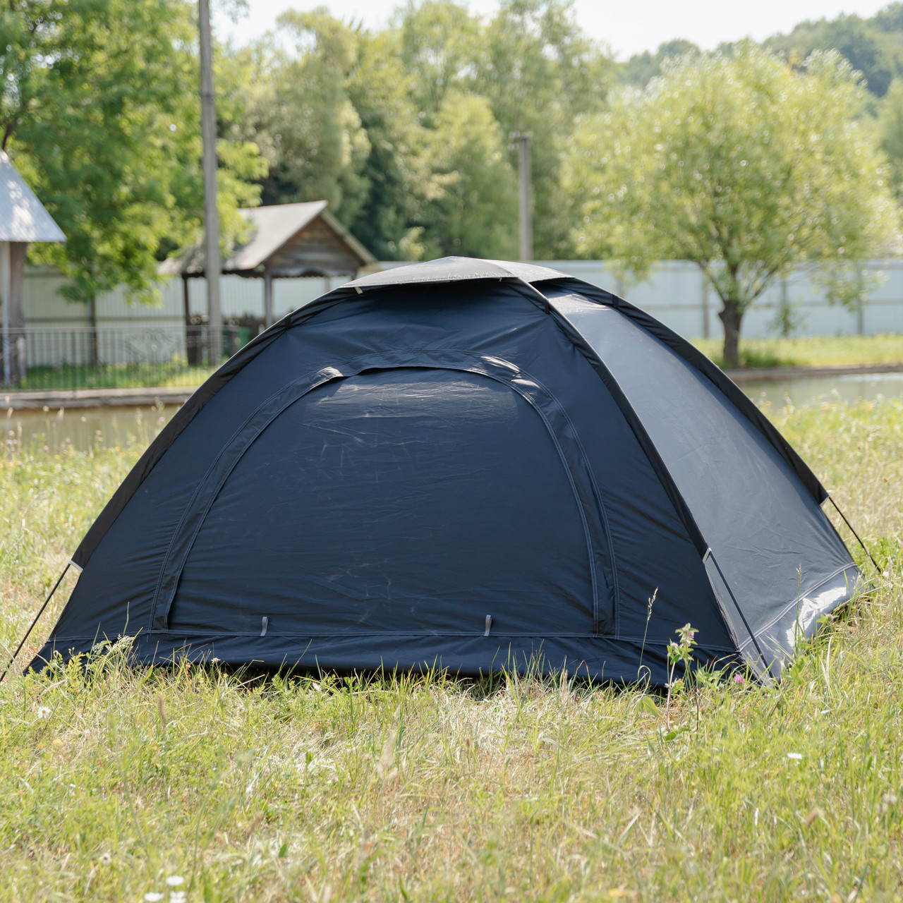 Намет двомісний 200×150×120 см кемпінговий туристичний для риболовлі LU-025B Чорний_LU-025B_Milantium_4