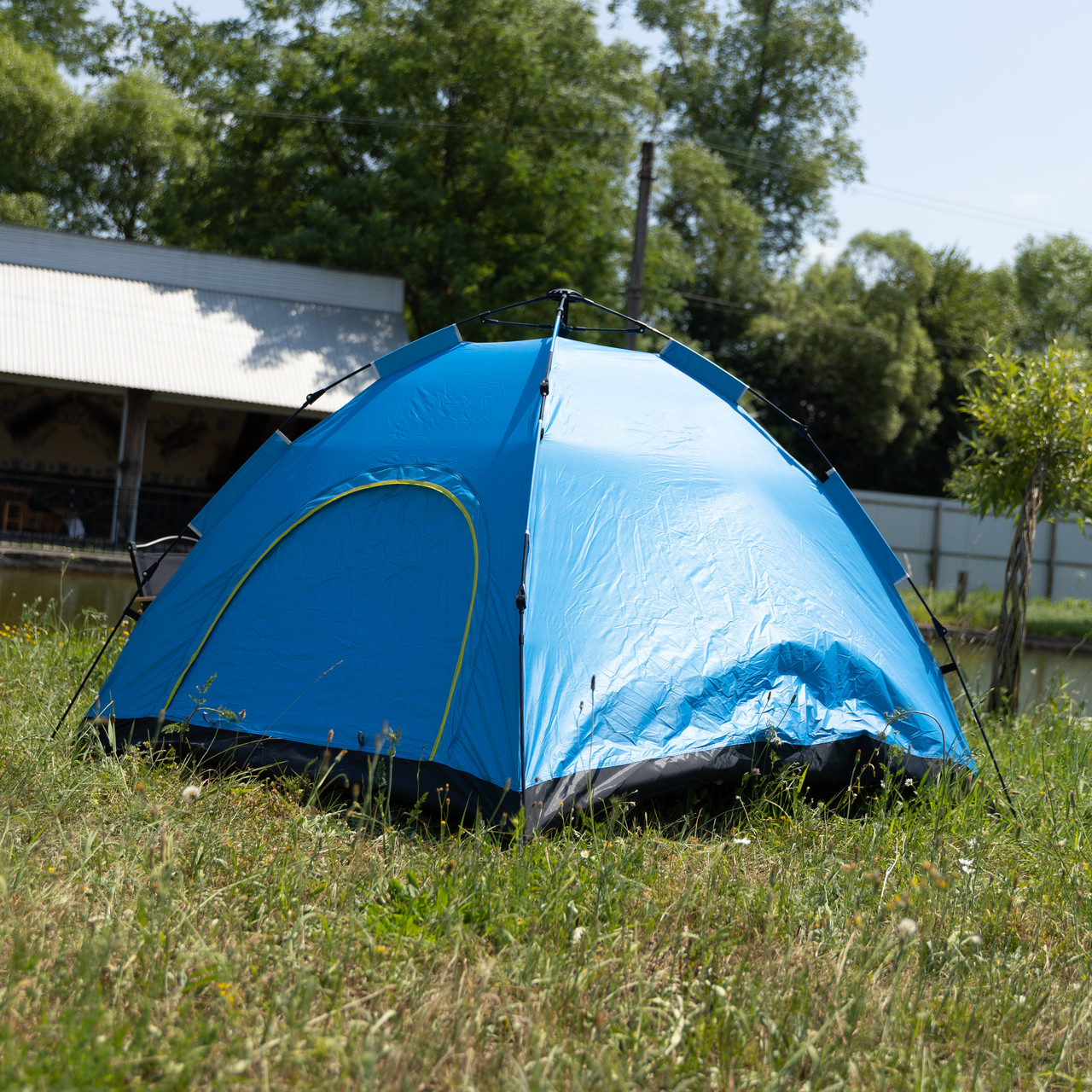 Намет кемпінговий 2 на 2 метри автоматичний для риболовлі походу туристичний LU-019BL Блакитний_LU-019BL_Milantium_4
