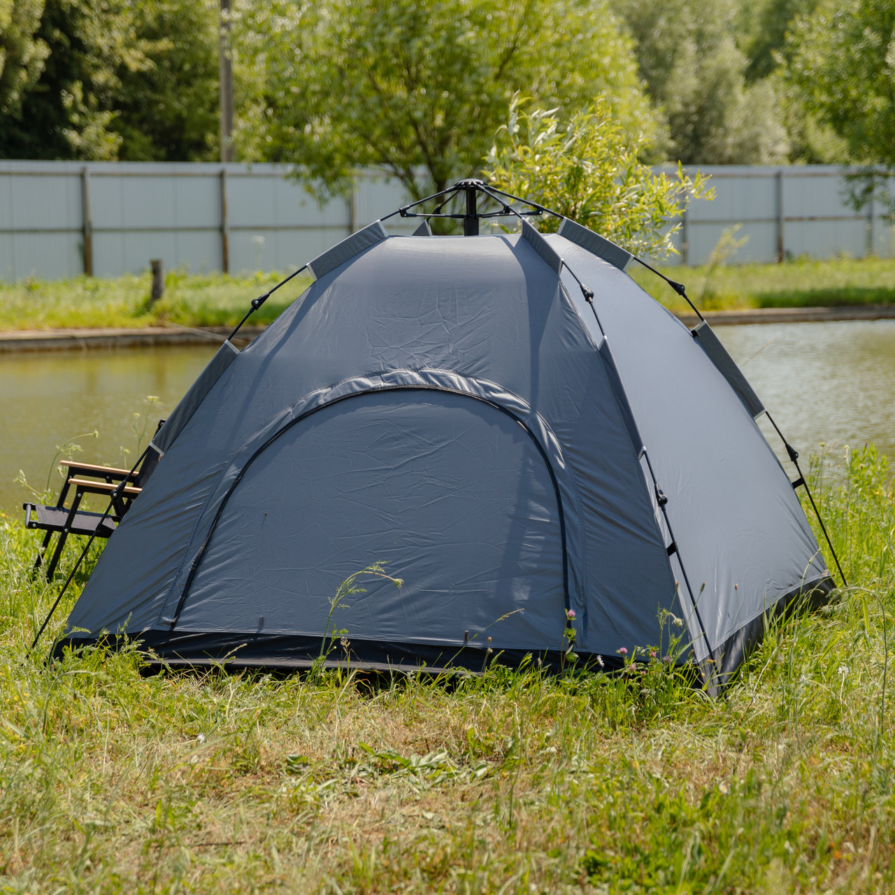 Намет кемпінговий 2 на 2 метри автоматичний для риболовлі походу туристичний LU-019G Сірий_LU-019G_Milantium_4