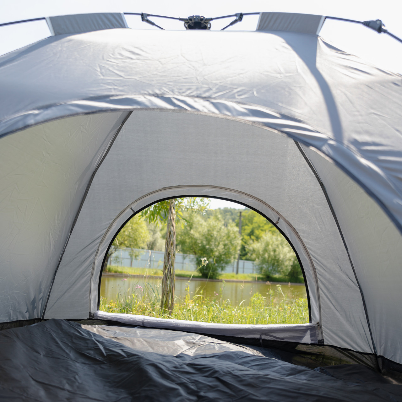 Намет кемпінговий 2 на 2 метри автоматичний для риболовлі походу туристичний LU-019G Сірий_LU-019G_Milantium_5