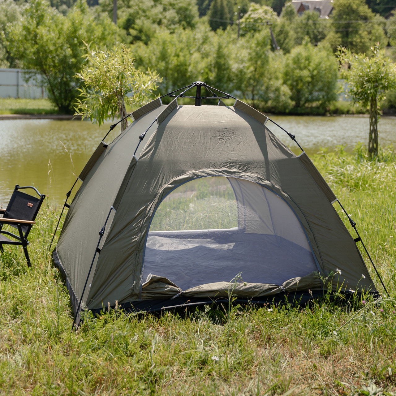 Намет кемпінговий 2 на 2 метри автоматичний для риболовлі походу туристичний LU-019GR Зелений_LU-019GR_Milantium_2