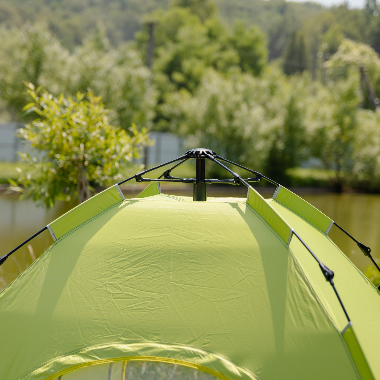 Намет кемпінговий 2 на 2 метри автоматичний для риболовлі походу туристичний LU-019M Салатовий_LU-019M_Milantium_6