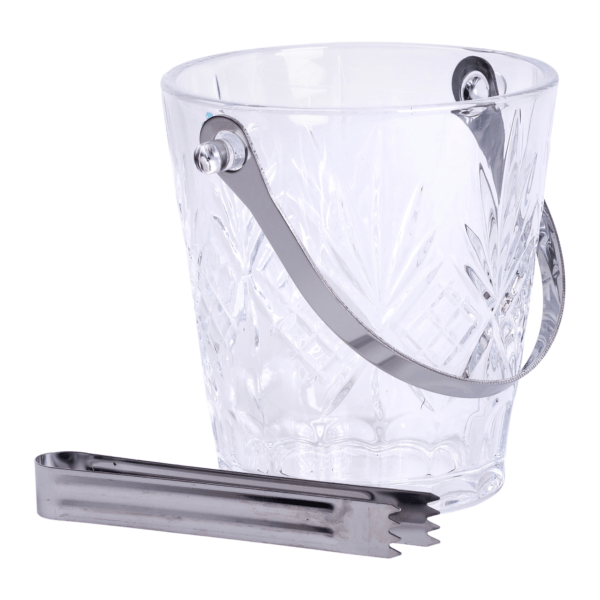 Ведро для льда - стекло 1 L с металлическими щипцами HP-19-22GLASS_HP-19-22GLASS_MILANTUM_1