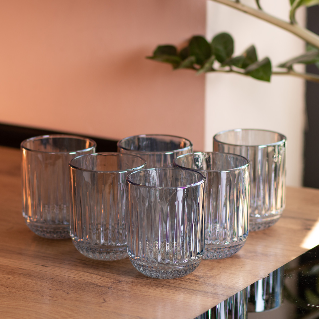 Набор стаканов 6 шт скляні склянки 250 (мл) Блакитний HP-19-69_HP-19-69_Milantium_4