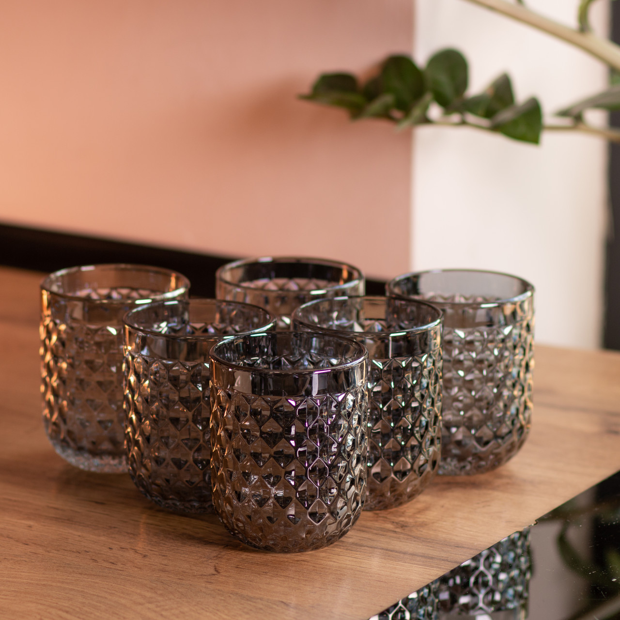 Набор стаканов 6 шт скляні склянки 250 (мл) Сірий HP-19-117_HP-19-117_Milantium_4