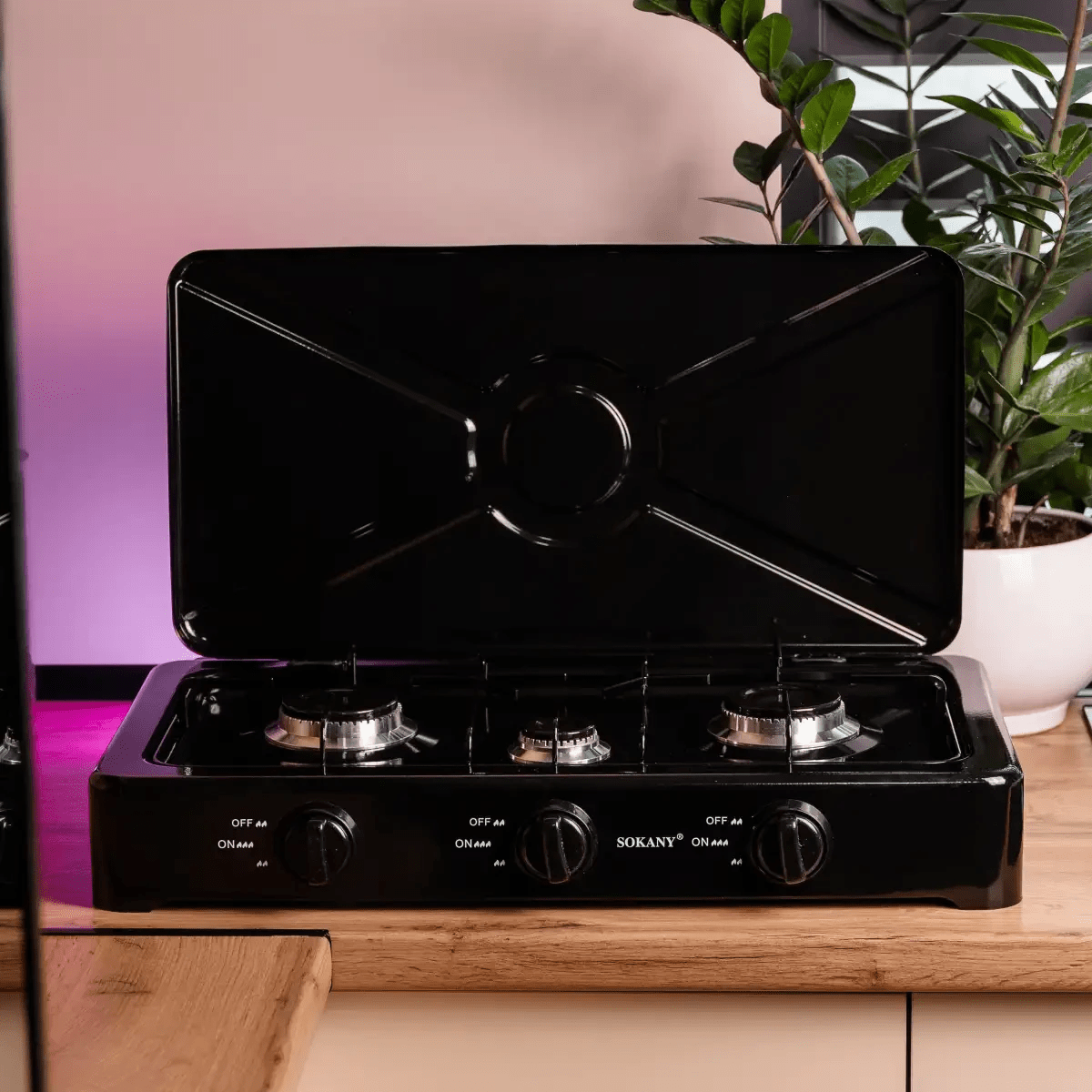 Газова плита настільна на 3 конфорки Sokany під балонний газ Lugi SK-07003_SK-07003_Milantium_5