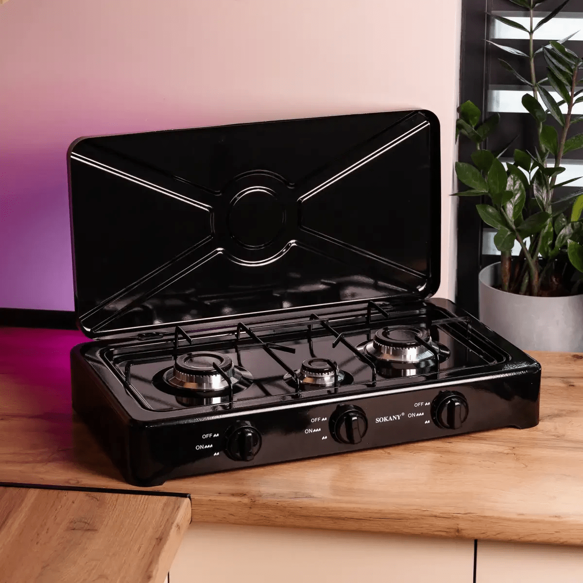 Газова плита настільна на 3 конфорки Sokany під балонний газ Lugi SK-07003_SK-07003_Milantium_6