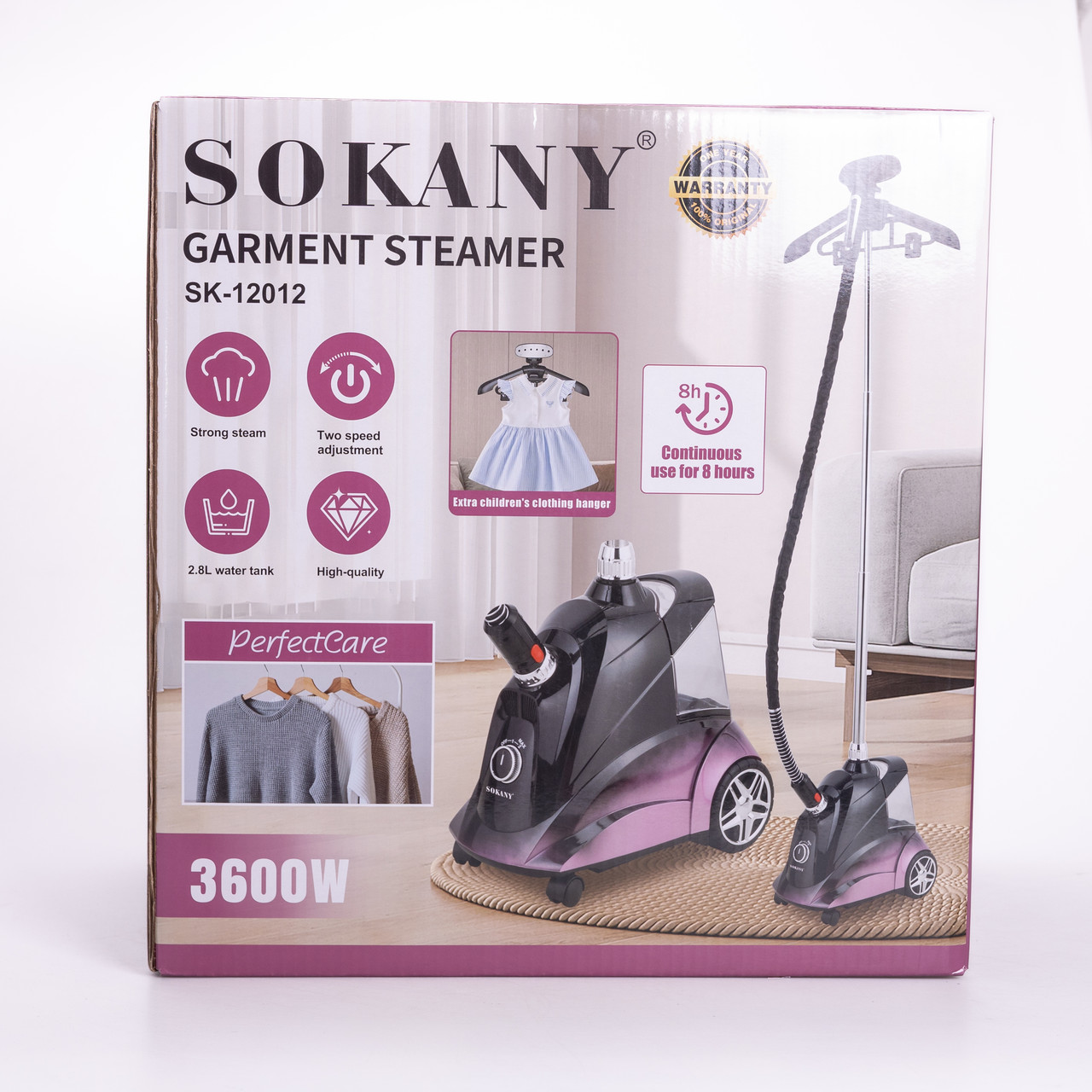 Підлоговий відпарювач для одягу Sokany 3600 Вт пна 2.8 літри SK-12012_SK-12012_Milantium_5