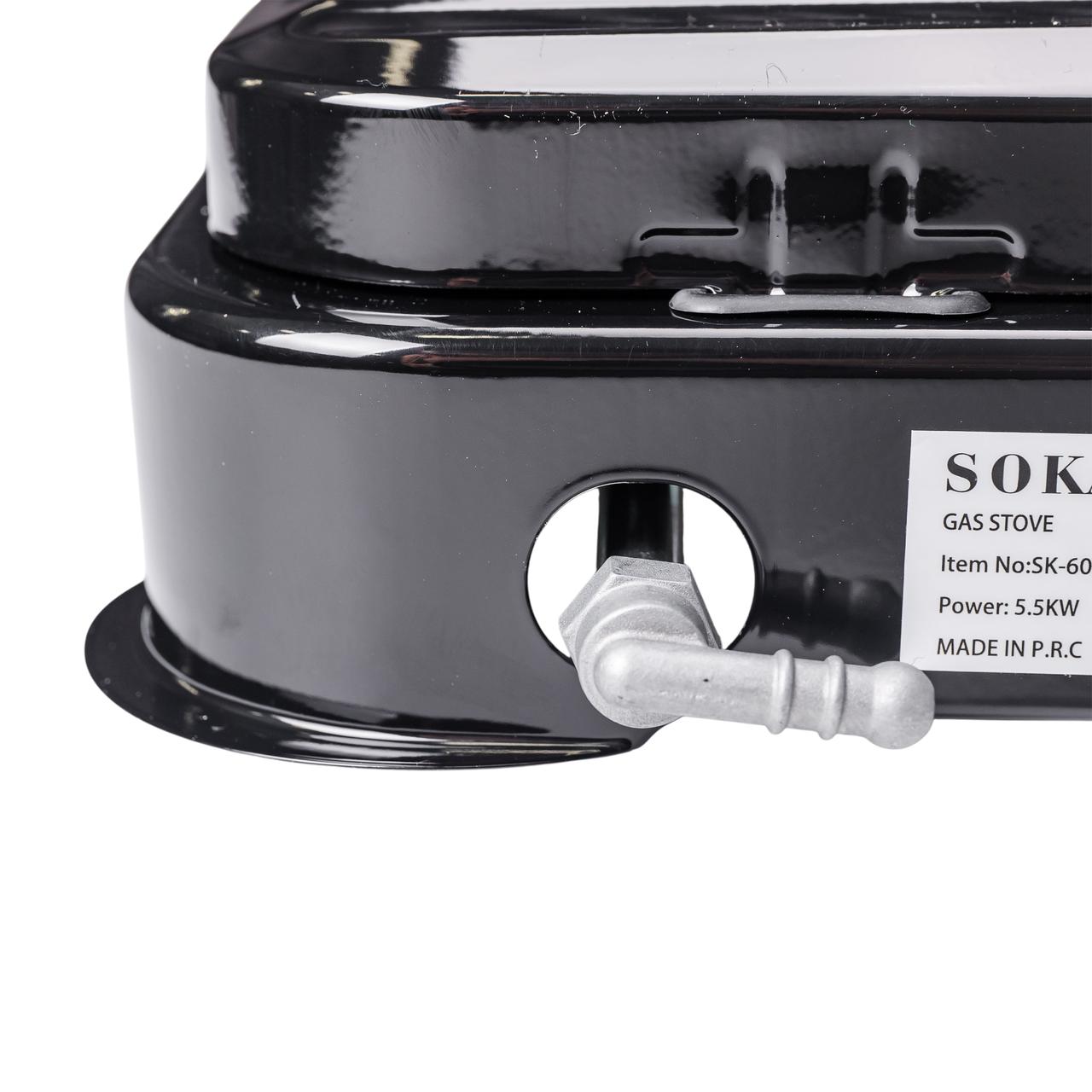 Настільна газова плита на 3 конфорки Sokany 5.5 кВт Чорна Lugi SK-6003B_SK-6003B_Milantium_5