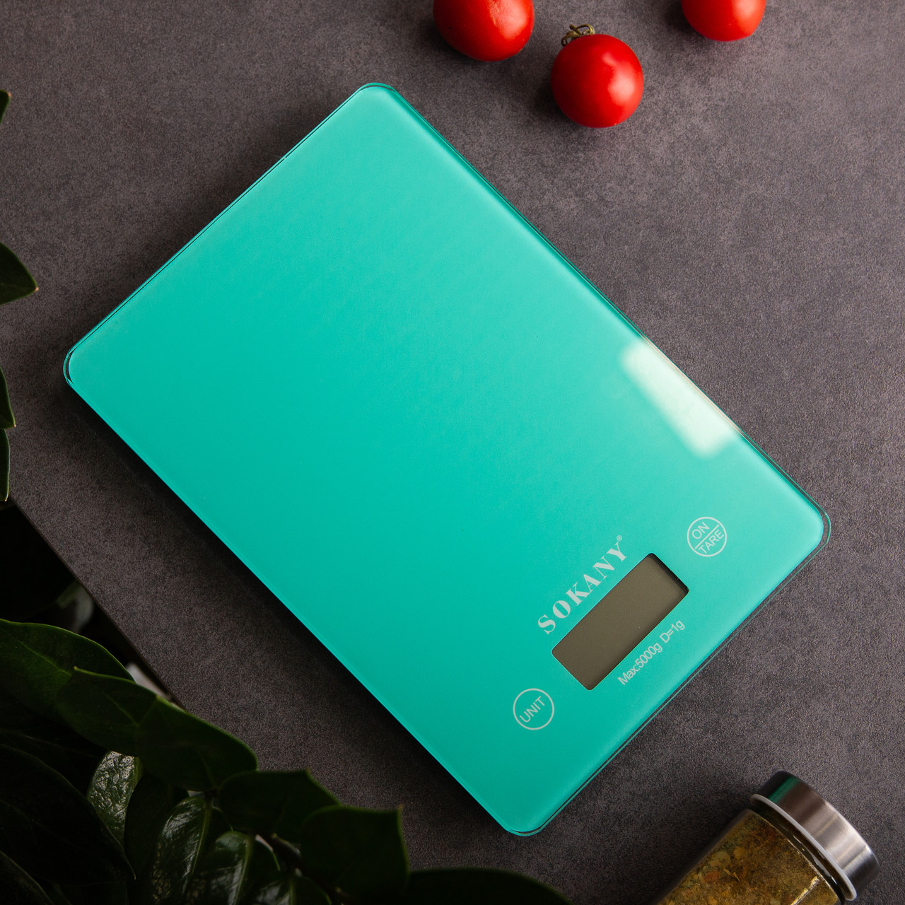 Ваги для кухні Sokany до 5 кг електронні на батарейках Lugi Бірюзовий SK-19027M_SK-19027M_Milantium_4