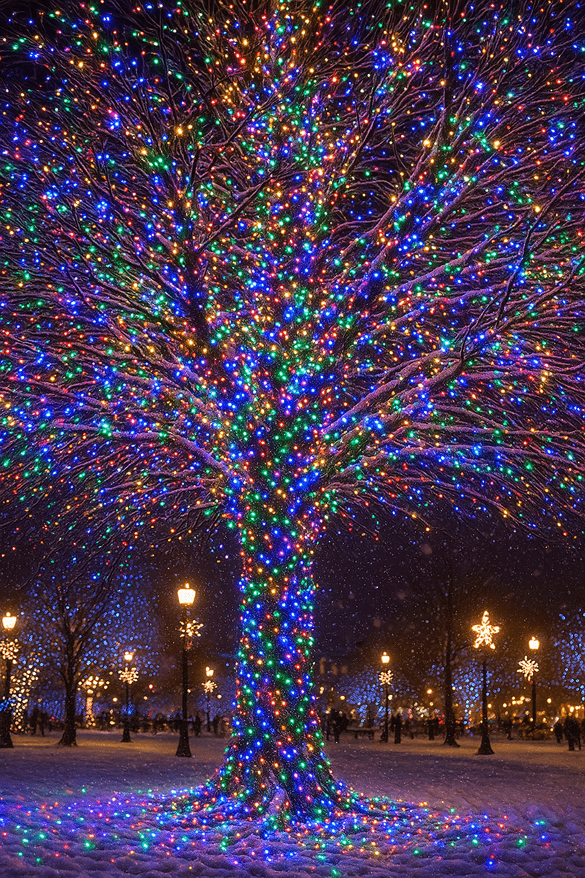 Гірлянда Різдвяна фея вулична 100 м 1000 LED білий провід Мультиколор CF1000L100MWML_CF1000L100MWML_Milantium_6