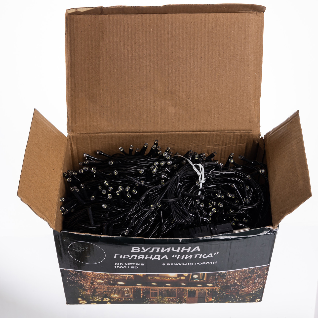 Гірлянда Різдвяна фея вулична 100 (м) 1000 LED чорний провід Білий CF1000L100MBW_CF1000L100MBW_Milantium_2