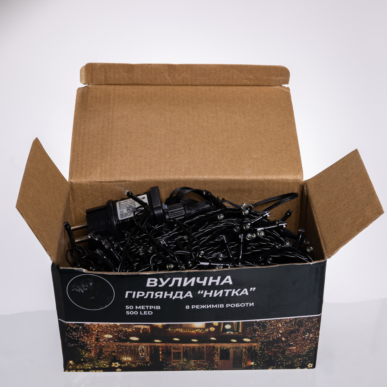 Гірлянда Різдвяна фея вулична 50 (м) 500 LED чорний провід Білий CF500L50MBW_CF500L50MBW_Milantium_5