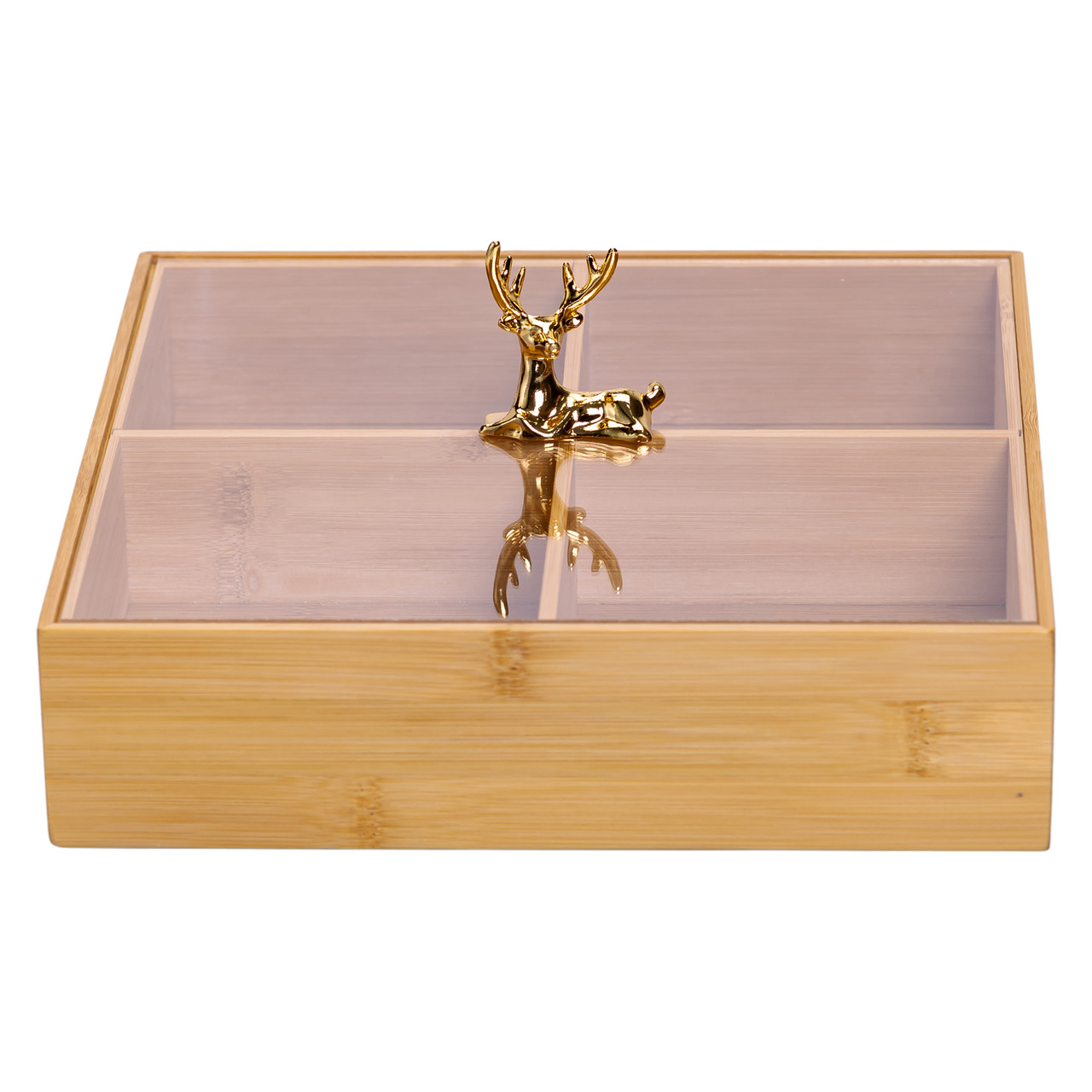 Менажница деревьев&кстати;яна на 4 секції з кришкою квадратна HB-40-1_HB-40-1_Milantium_4