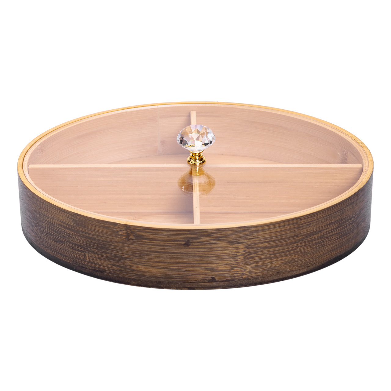 Менажниця дерев&apos;яна на 4 секції зі скляною кришкою для закусок овальна HB-40-8_HB-40-8_Milantium_4