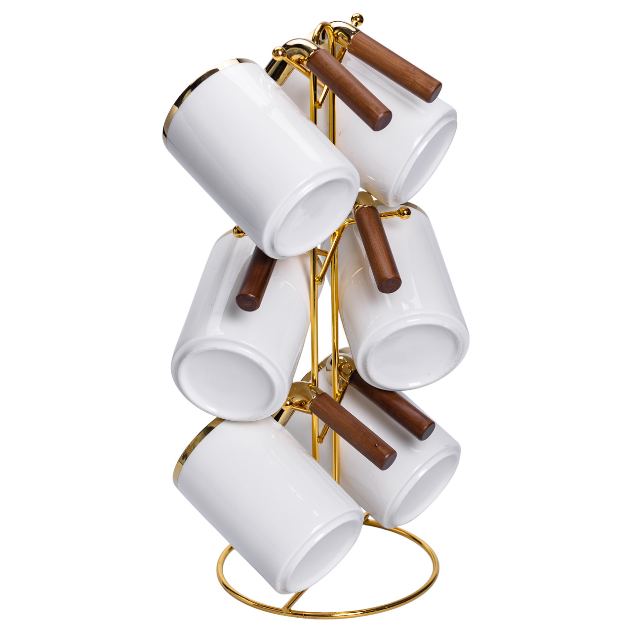 Набір чашок на металевій підставці 6 (шт) по 400 (мл) Білий HP-26-11_HP-26-11_Milantium_2