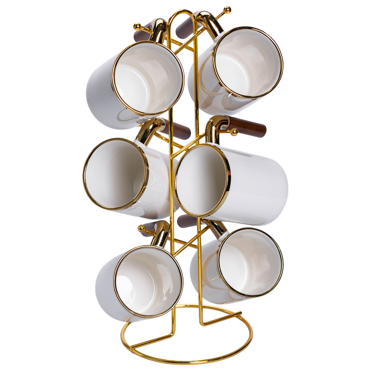 Набір чашок на металевій підставці 6 (шт) по 400 (мл) Білий HP-26-11_HP-26-11_Milantium_3