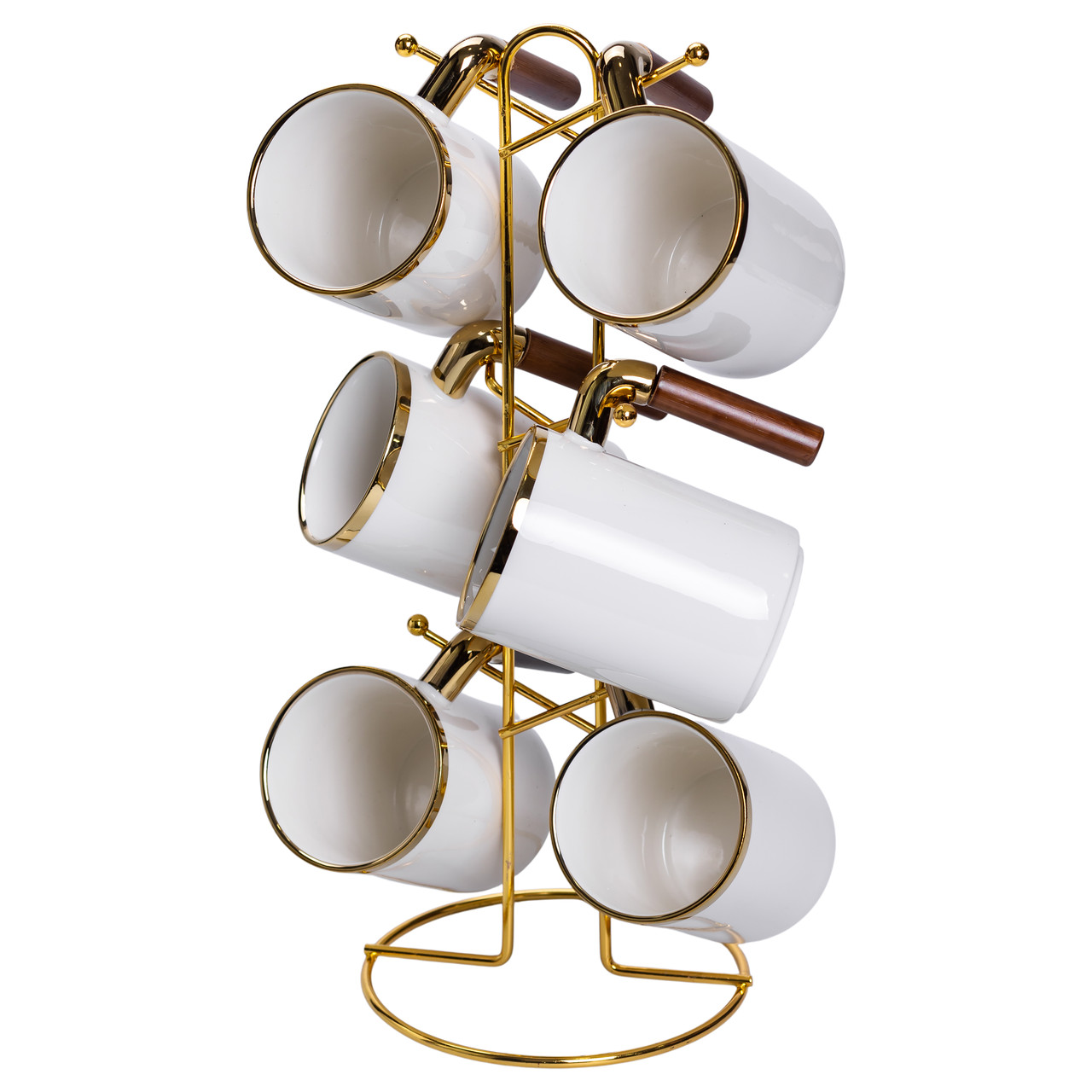 Набір чашок на металевій підставці 6 (шт) по 400 (мл) Білий HP-26-11_HP-26-11_Milantium_4