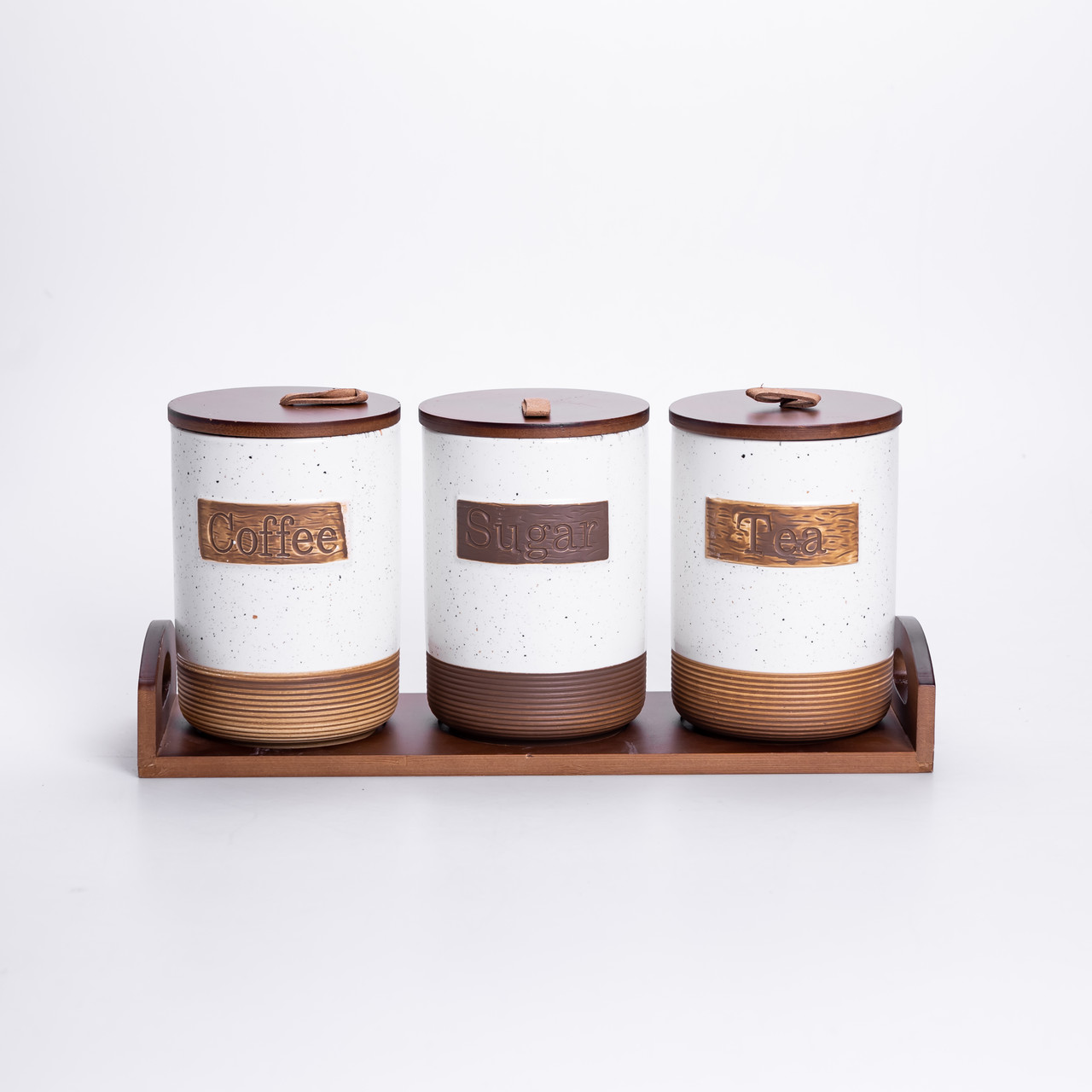 Набір порцелянових банок для сипучих 3 шт. 800 мл з кришками Бежевий HP-26-1BE_HP-26-1BE_Milantium_1