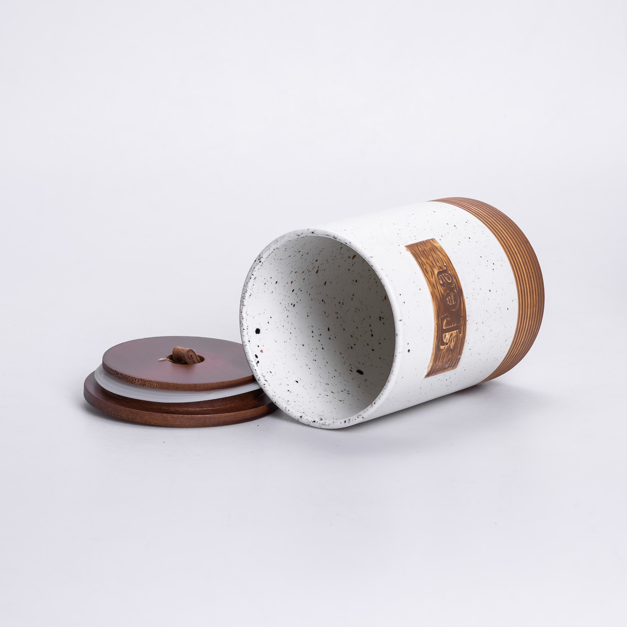 Набір порцелянових банок для сипучих 3 шт. 800 мл з кришками Бежевий HP-26-1BE_HP-26-1BE_Milantium_5