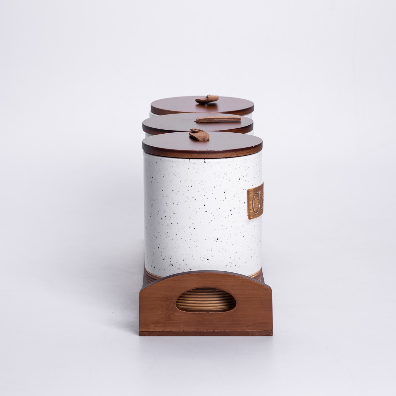 Набір порцелянових банок для сипучих 3 шт. 800 мл з кришками Бежевий HP-26-1BE_HP-26-1BE_Milantium_6