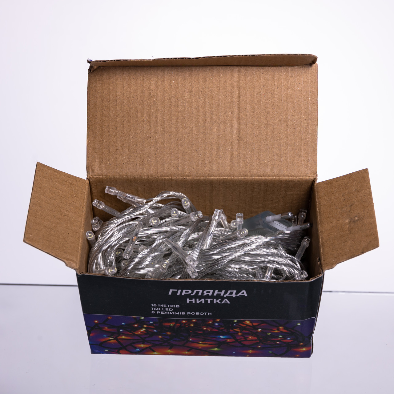 Новорічна гірлянда кімнатна нитка 14 м 160 LED кімнатна гірлянда білий провід Біле світло W160LED16MWW_W160LED16MWW_Milantium_5