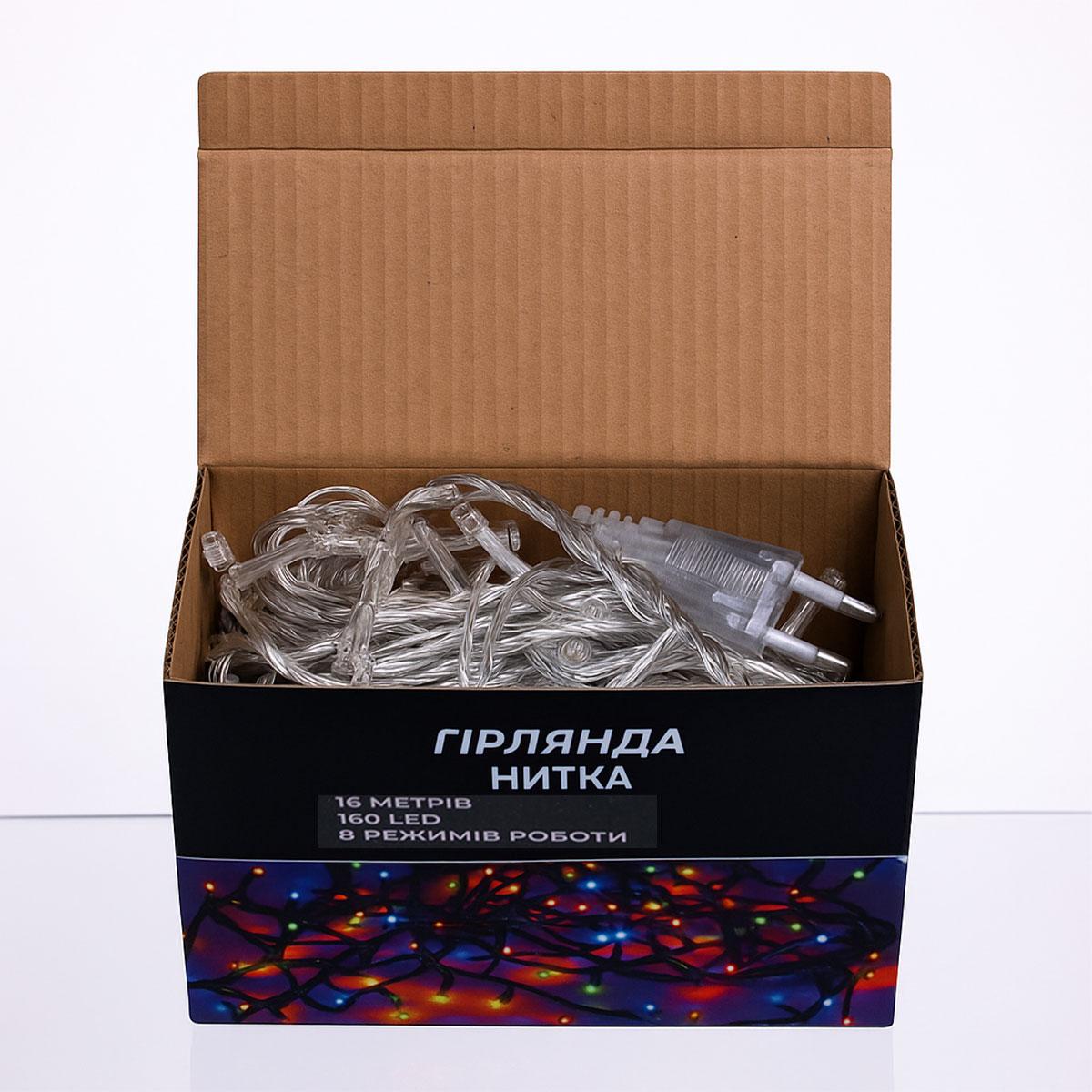 Новорічна гірлянда кімнатна нитка 14 м 160 LED кімнатна гірлянда білий провід Жовте світло W160LED16MWY_W160LED16MWY_Milantium_5