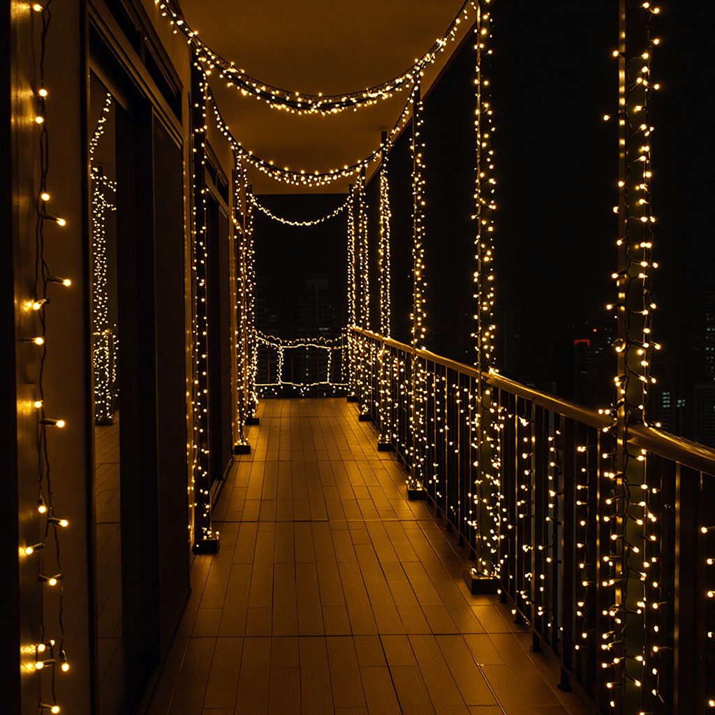 Новорічна гірлянда кімнатна нитка 14 м 160 LED чорний провід Жовтий W160LED16MBY_W160LED16MBY_Milantium_5