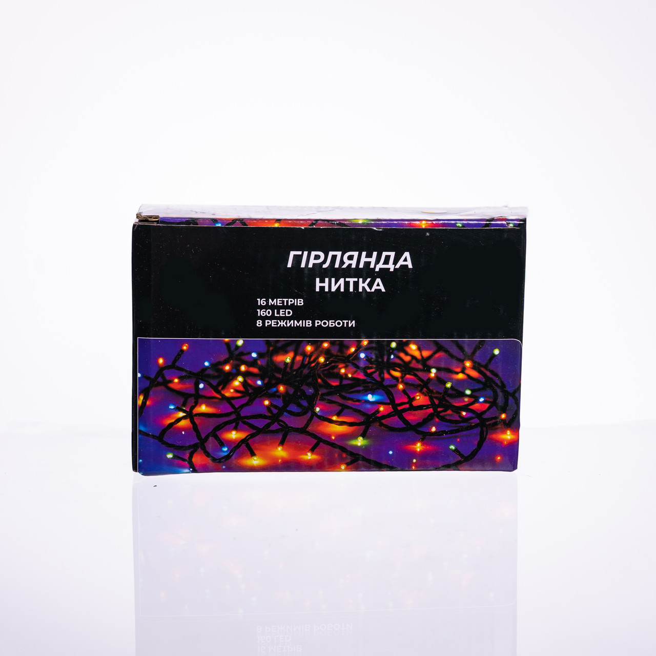 Новорічна гірлянда кімнатна нитка 14 м 160 LED чорний провід Жовтий W160LED16MBY_W160LED16MBY_Milantium_7