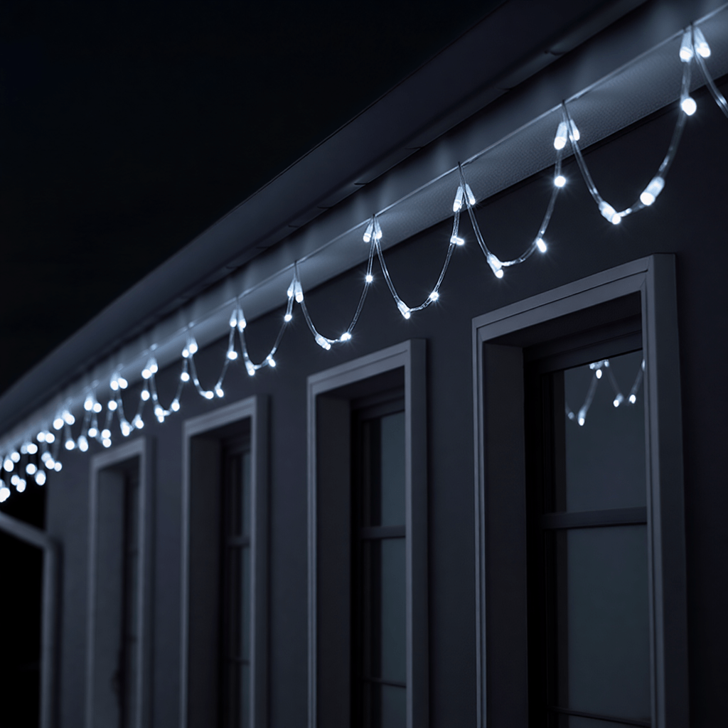 Новорічна гірлянда кімнатна нитка 18 м 180 LED білий провід Білий W180LED18MWW_W180LED18MWW_Milantium_2